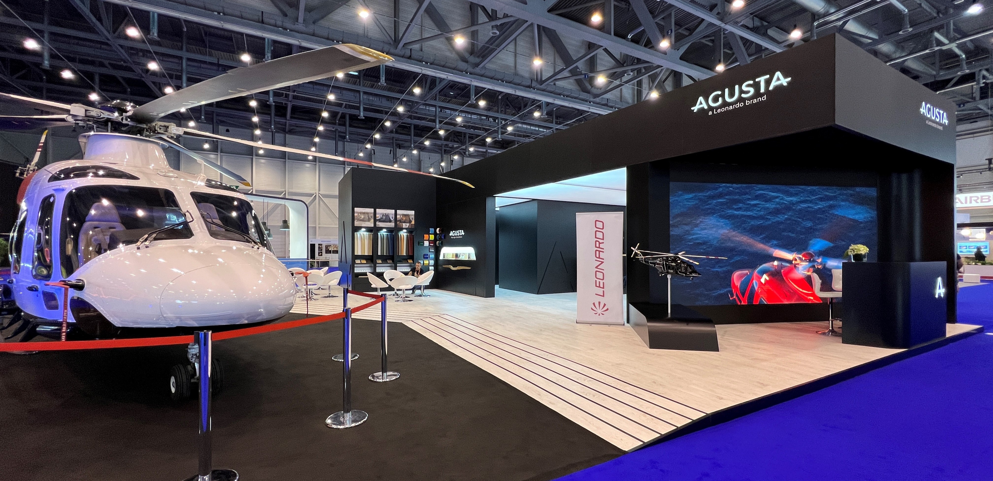 Leonardo at EBACE 2022 new interior solutions and services for VIP helicopter operators under