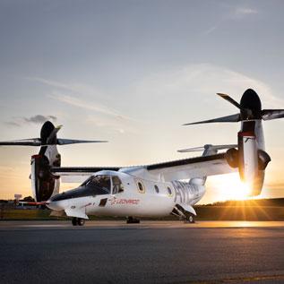 AW609 on the runway