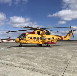 The two US Cost Guard MH-60T square